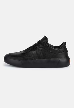 Tumbled Leather Trainers With Logo