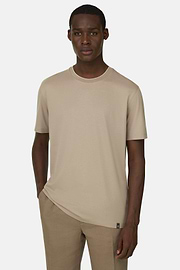 T-Shirt En Coton Tencel, Taupe, thumb, 1