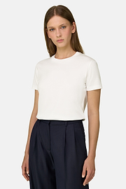 T-Shirt in Cotton Silk, White, thumb, 1