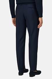 Spodnie z wełny i moheru, Navy blue, thumb, 3