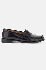 Mocassins van Geborsteld Leer, Black, thumb, 1