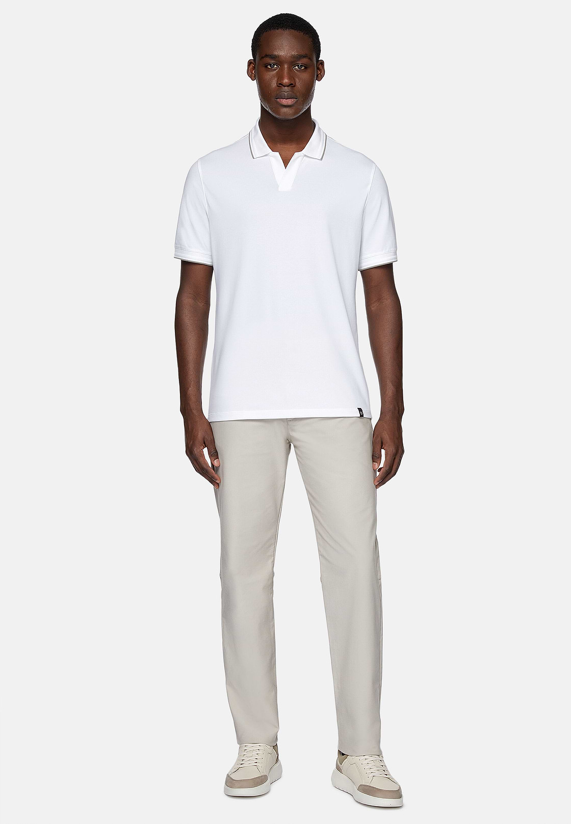 High-Performance Piqué Polo Shirt, White, hi-res