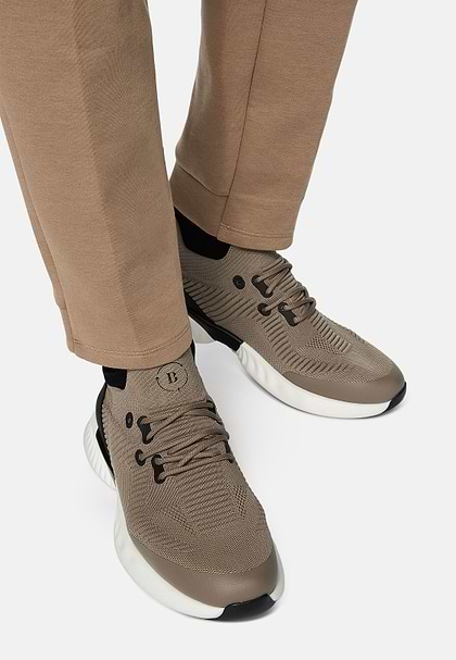 Taupefarbener Willow Sneaker Aus Recyceltem Garn, Taupe, hi-res