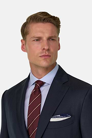 Suit Pinstripe in S130 Wool, Navy blue, thumb, 4