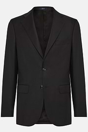 Charcoal Grey Super 130 Wool Jacket, Charcoal, hi-res