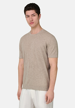 T-Shirt aus Baumwoll-Leinen-Strick