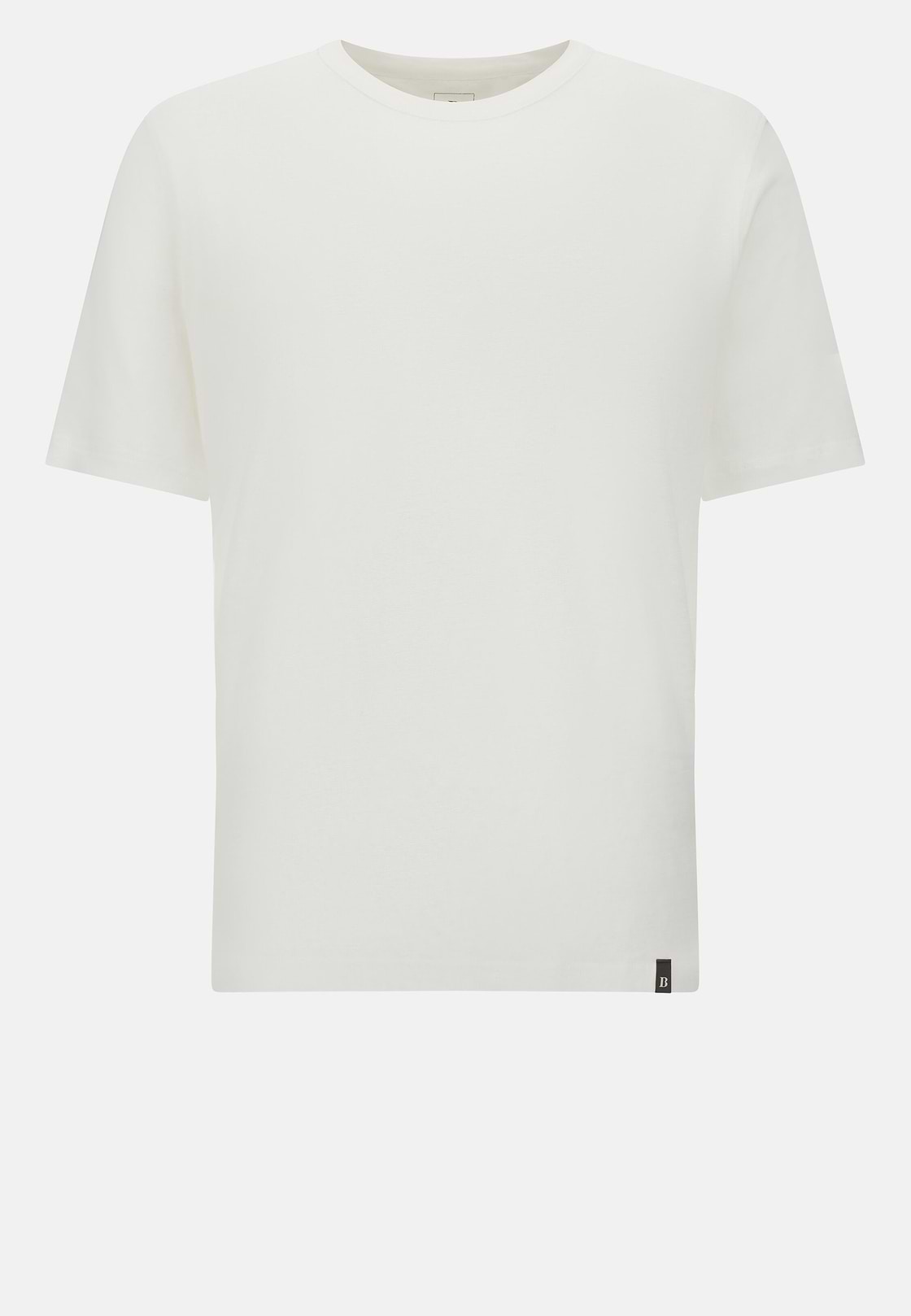 T-Shirt in Stretch Linen Jersey, White, hi-res