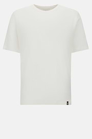 T-Shirt in Stretch Linen Jersey, White, hi-res