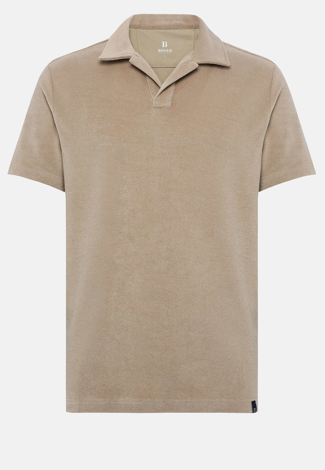 Cotton/Nylon Polo Shirt, Beige, hi-res