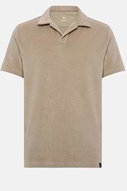 Cotton/Nylon Polo Shirt, Beige, hi-res