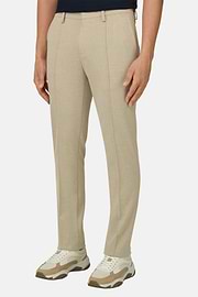 Spodnie z mieszanki bawełny, Beige, thumb, 1