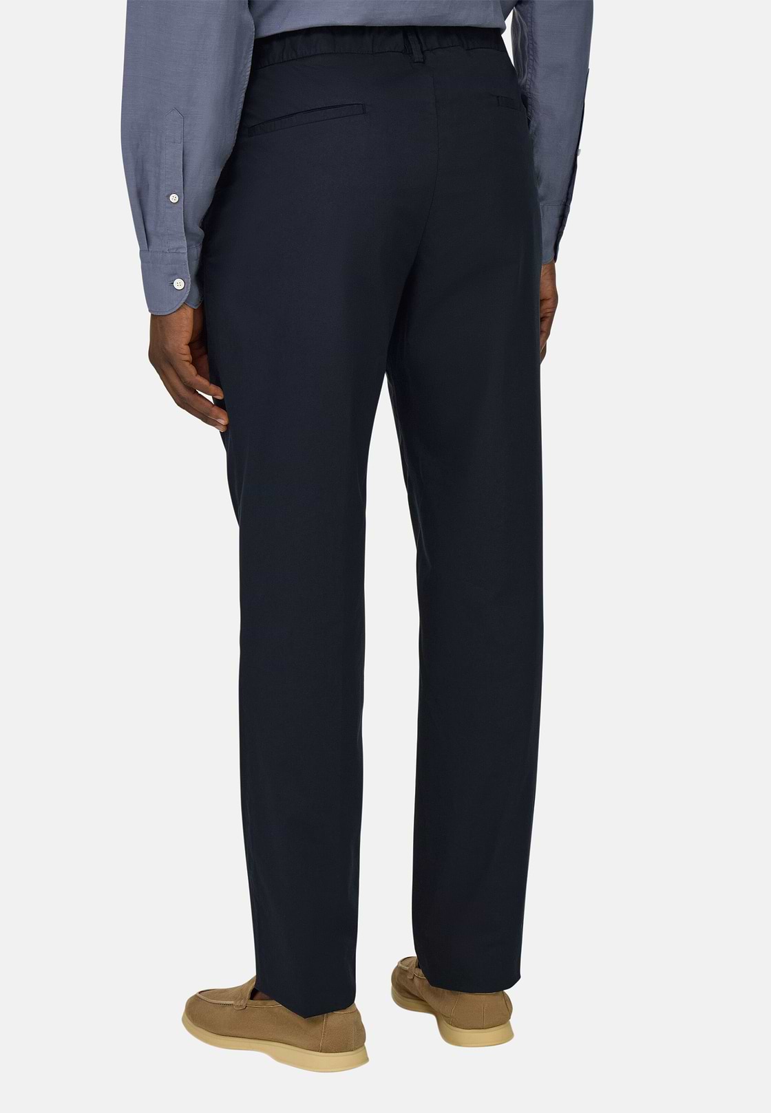 Pantalon En Coton Extensible, bleu marine, hi-res