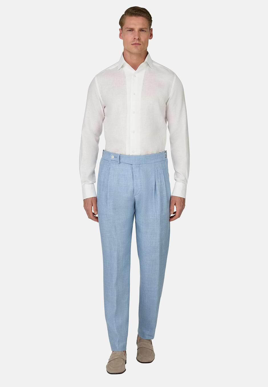 Regular Fit Linen Shirt, White, hi-res