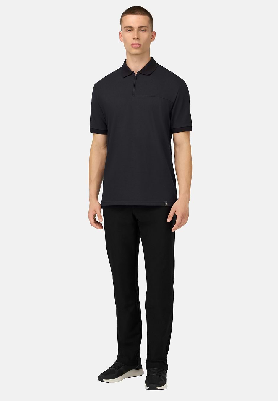 Cool Jade Half-Zip Polo Shirt, Black, hi-res