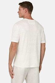 T-Shirt Aus Stretch-Leinen-Jersey, Weiß, thumb, 3