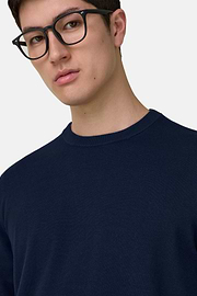 Cotton Crew Neck, Navy blue, thumb, 4