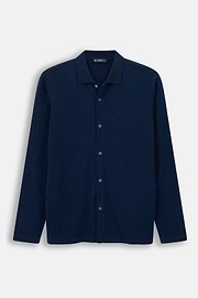 Knitted Shirt in Wool Cashmere, Navy blue, thumb, 5