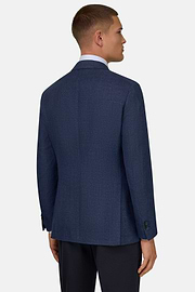 Wool, Linen and Silk Jacket, Blue, thumb, 3