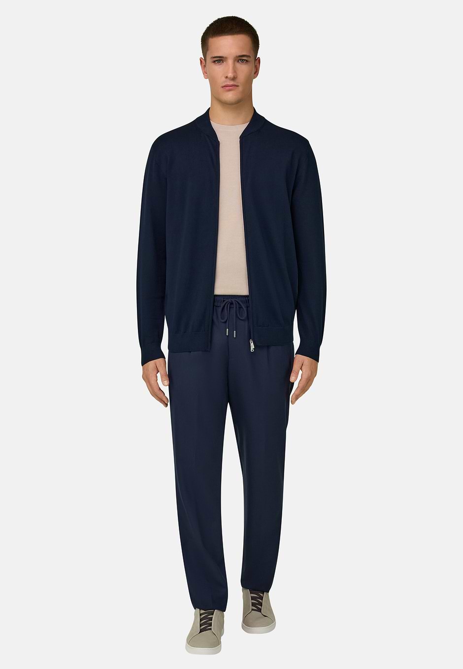 Bomber In Cotone, Navy, hi-res