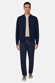 Bomber In Cotone, Navy, thumb, 1