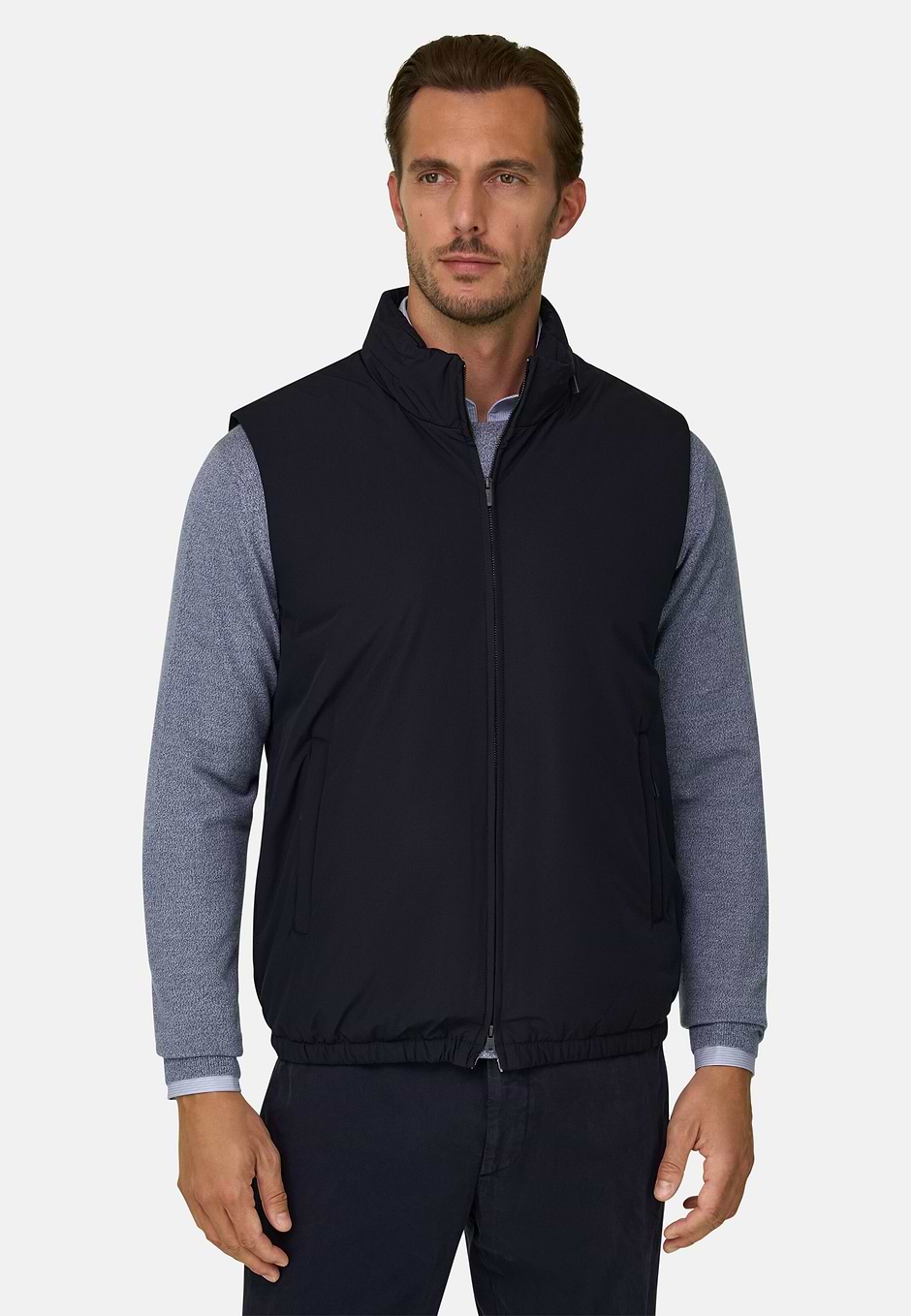 Gilet in Technical Fabric, Navy blue, hi-res