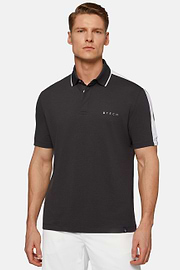 High-Performance Piqué Polo Shirt, Black, hi-res