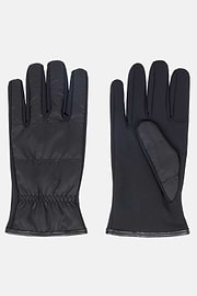 Quilted Technical Fabric Gloves, Black, hi-res