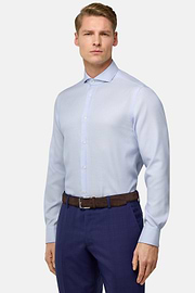 Chemise En Coton Slim Fit, Bleu clair, hi-res