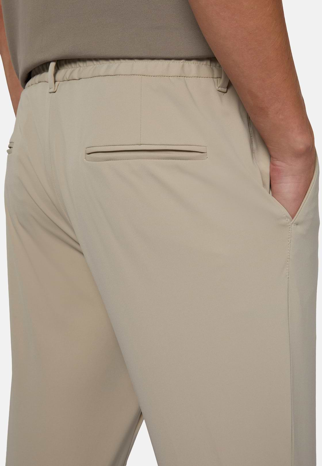 Pantalón De Nailon Elástico B Tech, Beige, hi-res