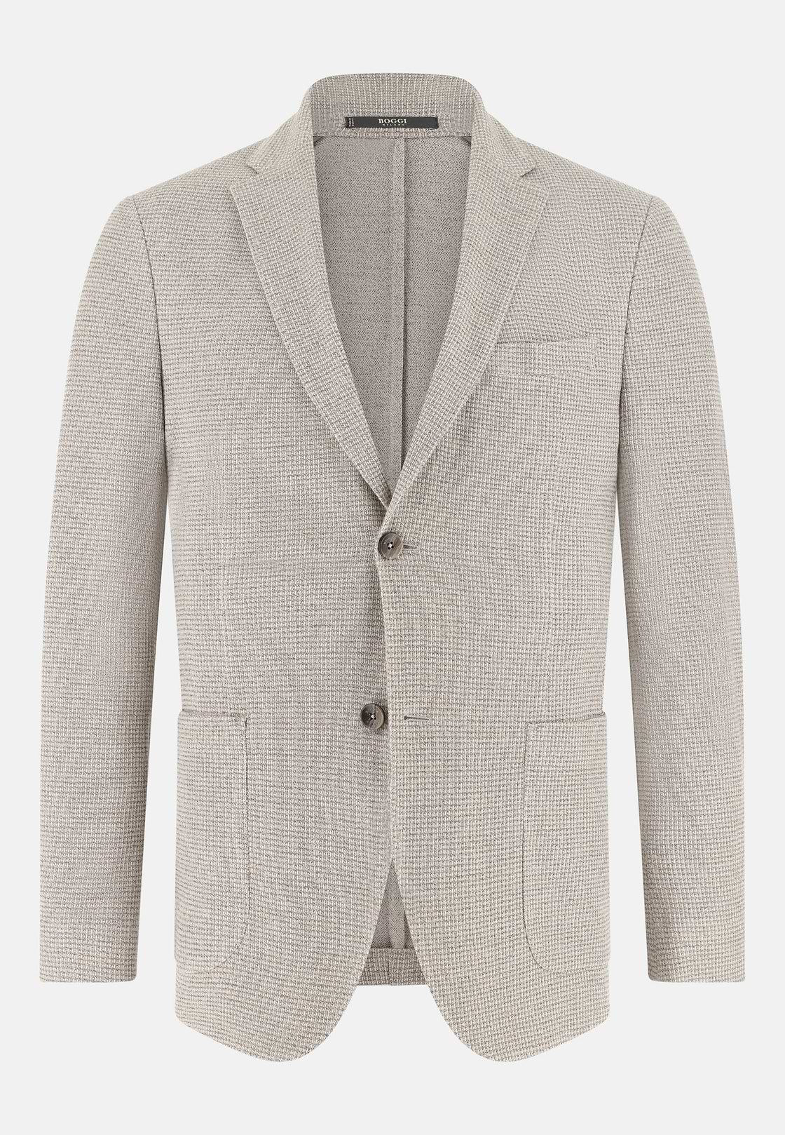 Marynarka z czystej bawełny z mikrostrukturą Jersey, Taupe, hi-res, 5