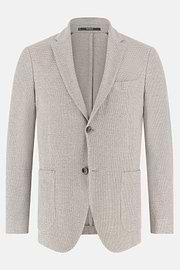 Marynarka z czystej bawełny z mikrostrukturą Jersey, Taupe, thumb, 5
