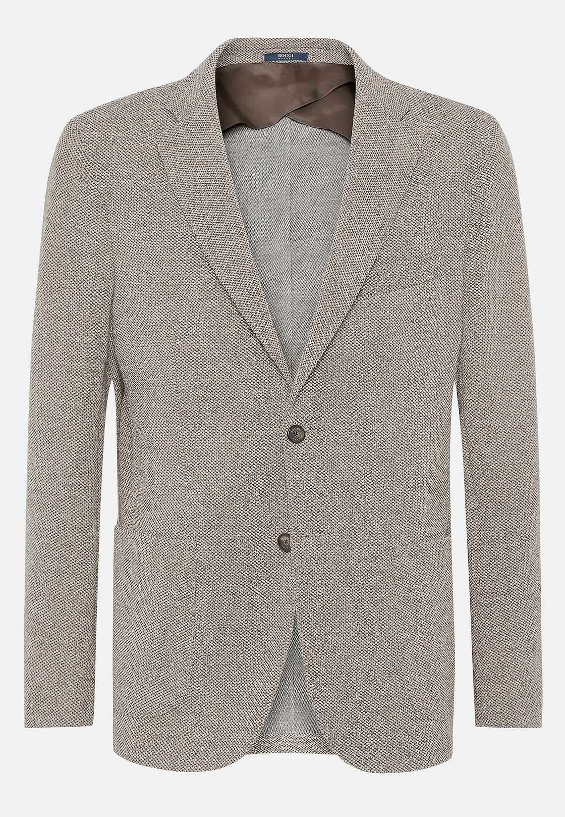 B Jersey Dove Grey Jacket In Cotton and Polyester, Taupe, hi-res