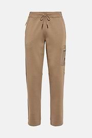 Lightweight Scuba Cotton Blend Trousers, Beige, hi-res