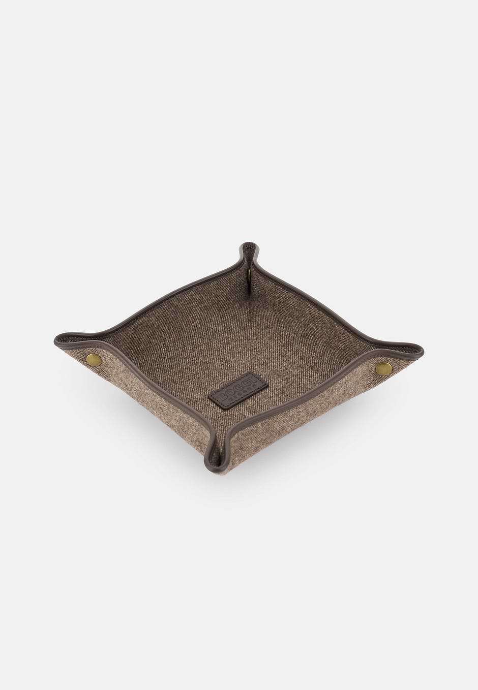 Taschenleerer aus Leder und Wolle, Taupe, hi-res