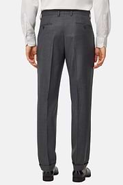 Pure Wool Bird's Eye Trousers, Medium grey, hi-res