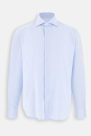 Shirt Checked Cotton Twill Regular Fit, Light Blue, thumb, 7
