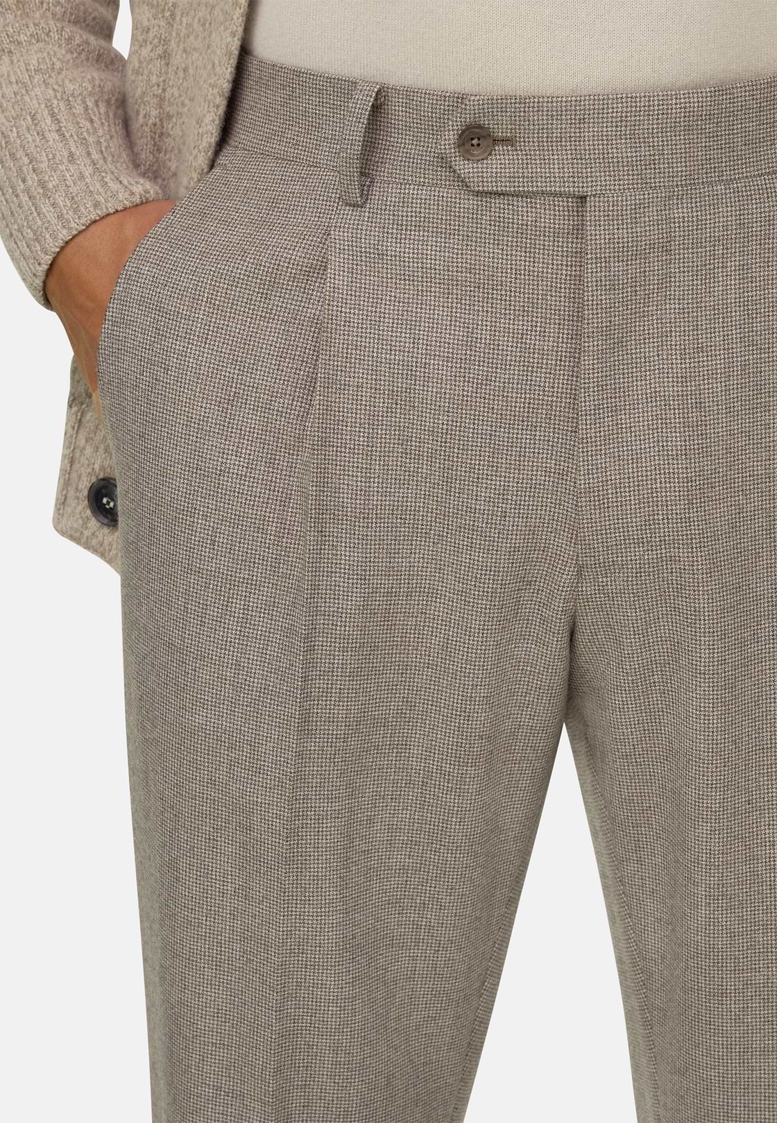 Suit Double-Breasted in Super 130 Wool, Taupe, hi-res, 4