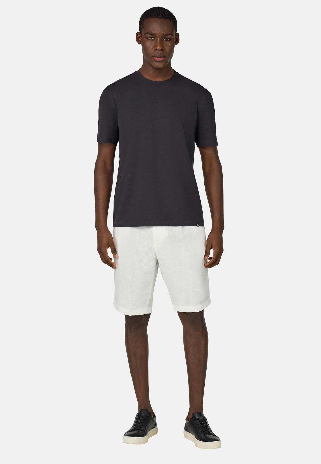 T-Shirt In Stretch Supima Cotton, Black, hi-res