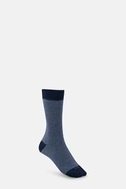 Short Socks Oxford Pattern Cotton Blend, Navy blue, thumb, 1