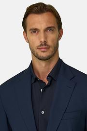Blazer in Stretch Nylon B Tech, Navy blue, thumb, 3