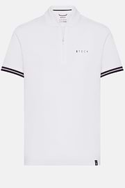 High-Performance Fabric Polo Shirt, White, hi-res