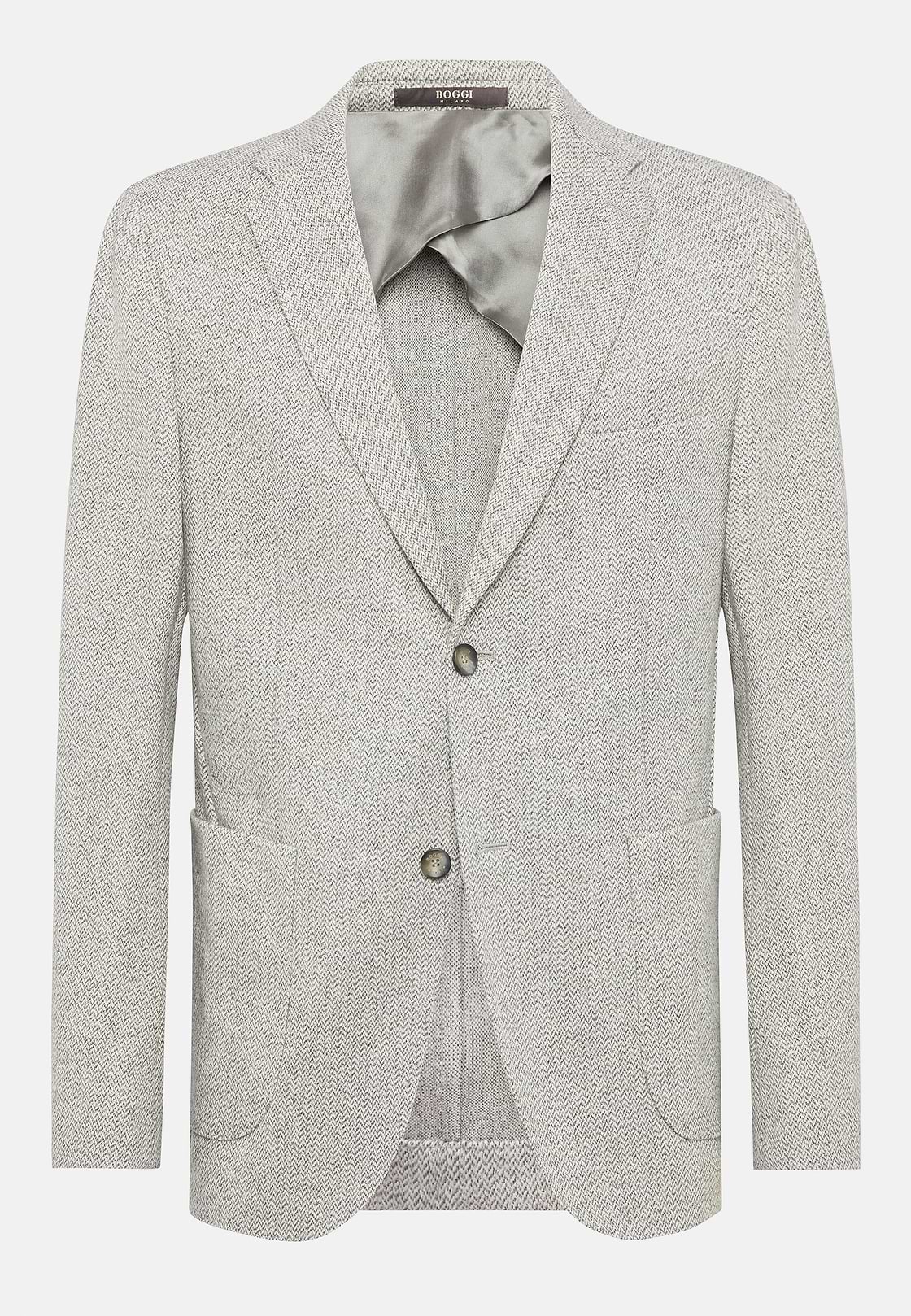Veste Grise B Jersey En Coton Mélangé, Gris, hi-res