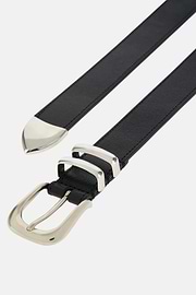 Damengürtel Aus Leder, Schwarz, thumb, 2