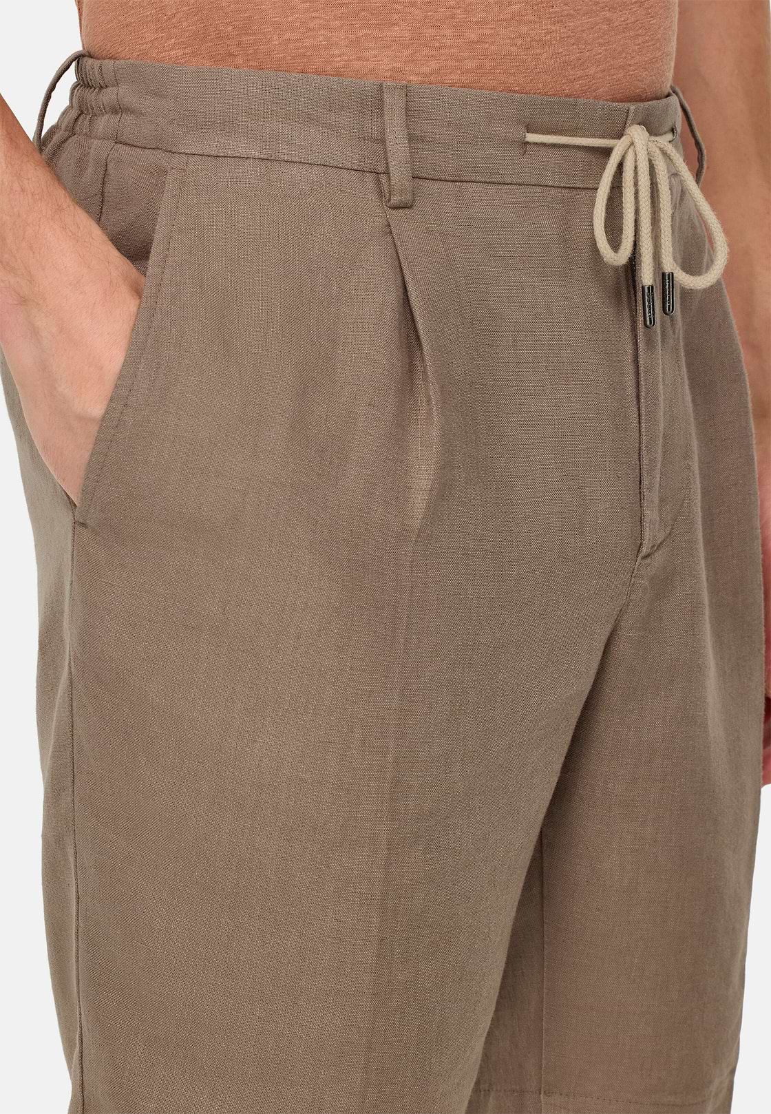 Bermudas in Linen, Taupe, hi-res