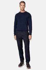 Maglia Girocollo Navy In Cashmere, Navy, hi-res