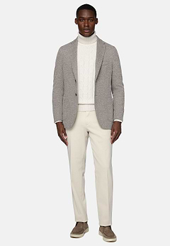 B Jersey Dove Grey Jacket In Cotton and Polyester