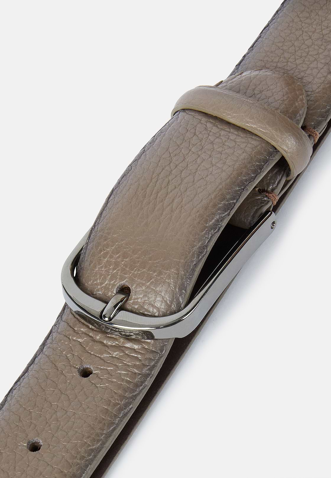 Tumbled Leather Belt, Brown, hi-res