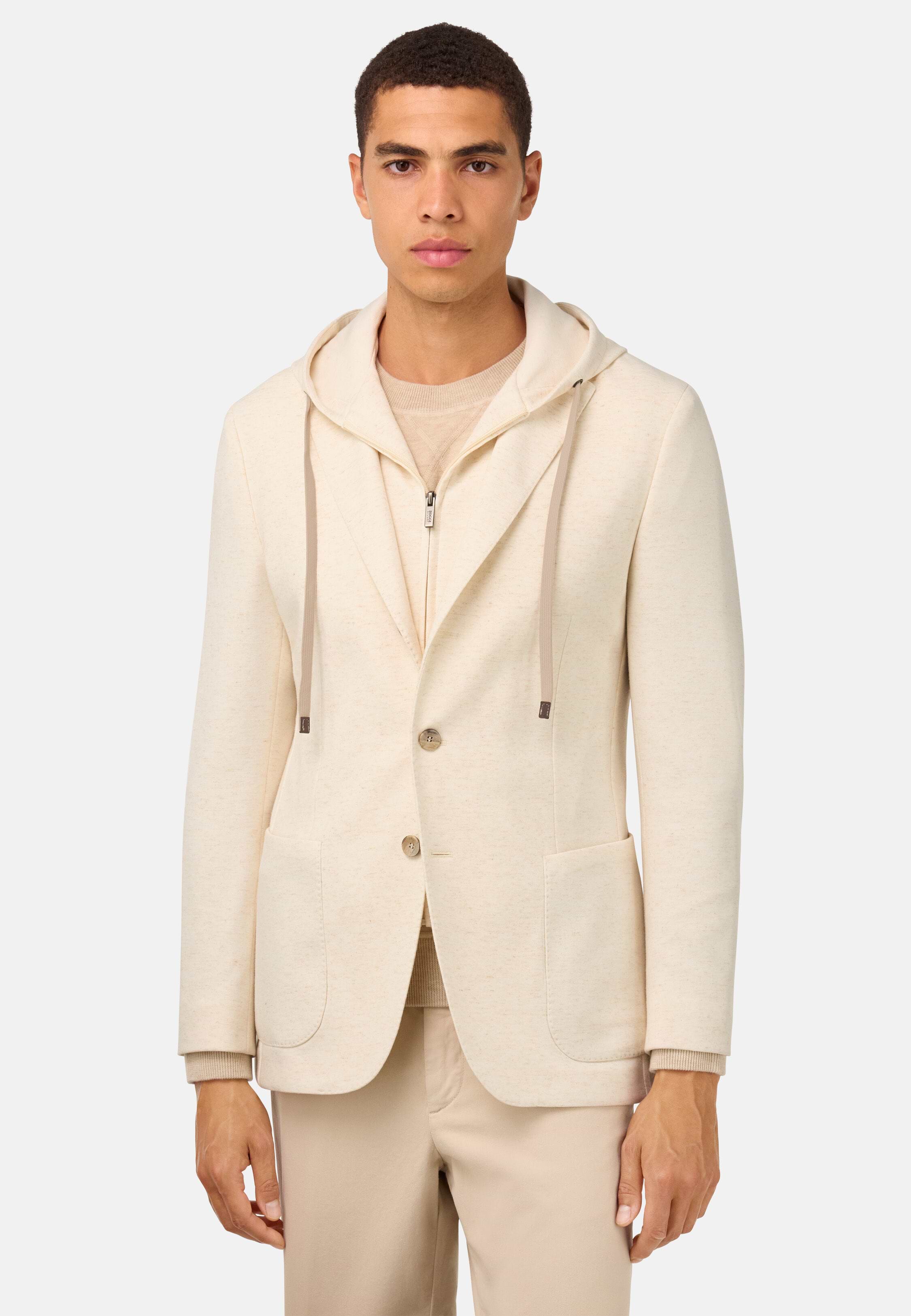 Men's Madison Sweatshirt Jacket in a Stretch Cotton Blend Boggi