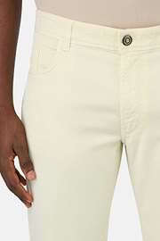 Jean En Coton Tencel Extensible, Jaune, hi-res