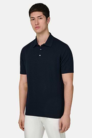 Polo Cotton Crepe, Navy blue, thumb, 1